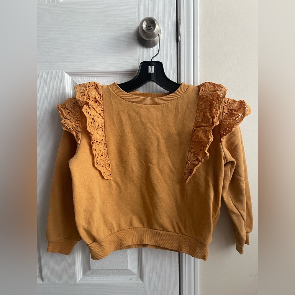 H&M Golden Ruffle Sweater